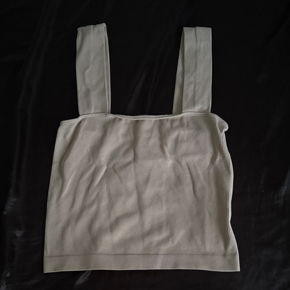 A New Day Off-White Ribbed Tank Top